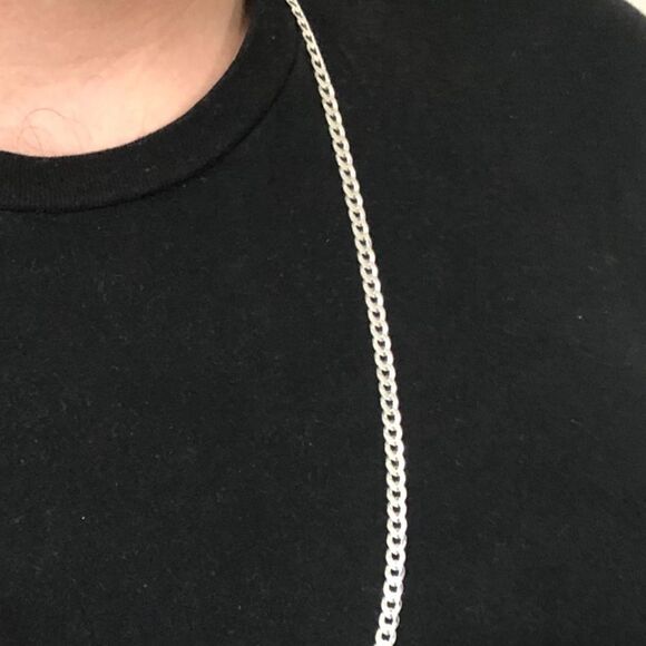 24” Men’s Solid 925 Sterling Silver Cuban Chain - Picture 7 of 9